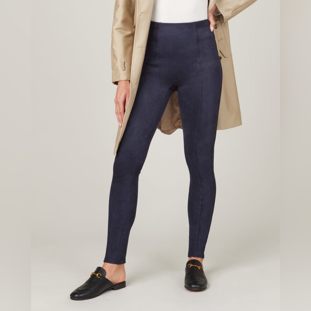 Spanx Faux Suede Leggings in Classic Navy Navy Women's Pants Spanx Leggings